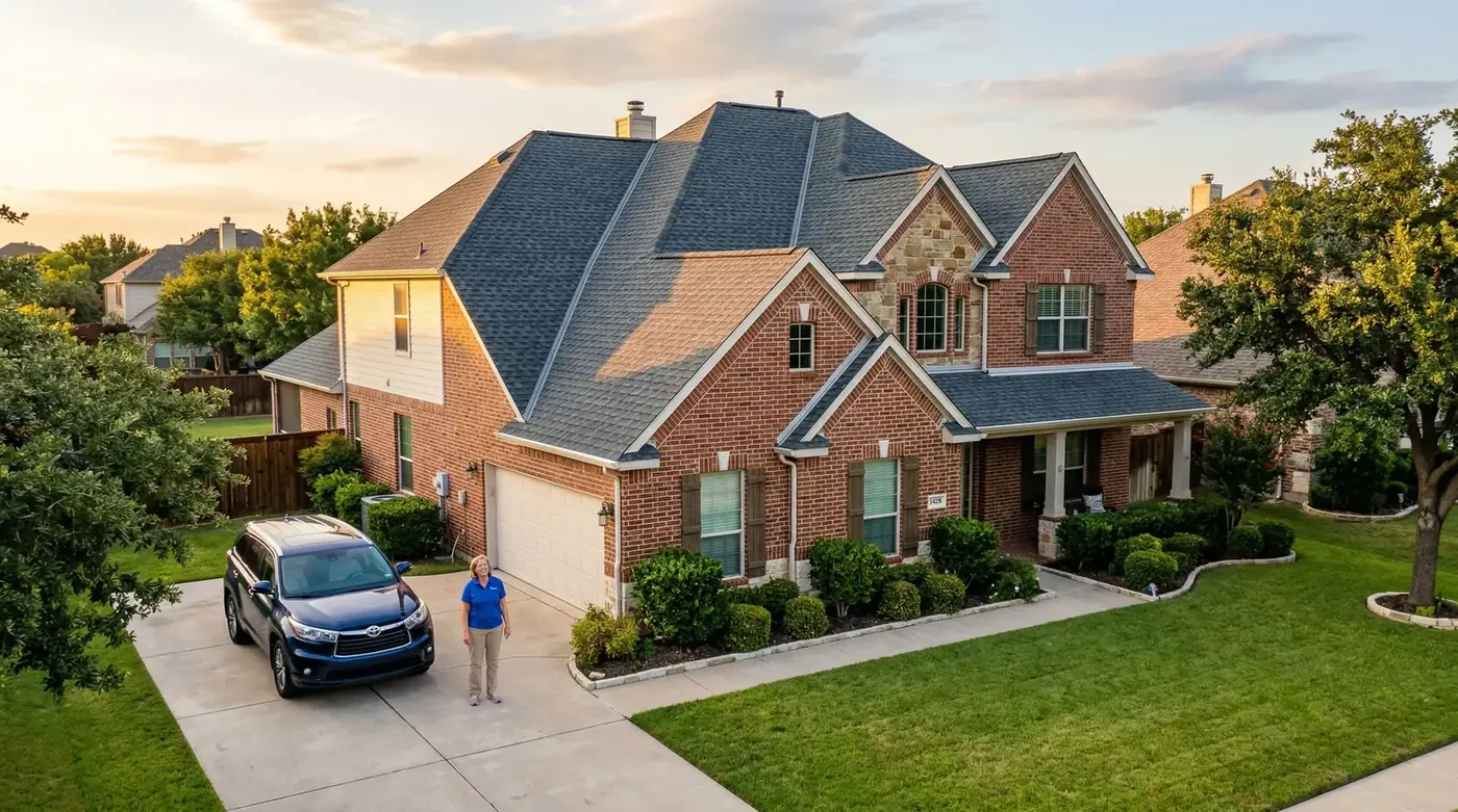 Completed residential roof replacement