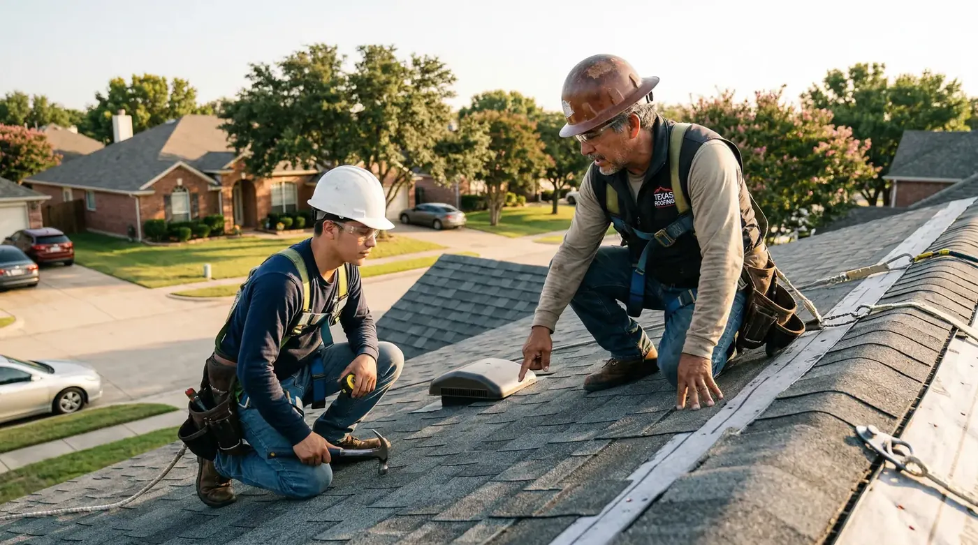 Roofing crew training on proper installation