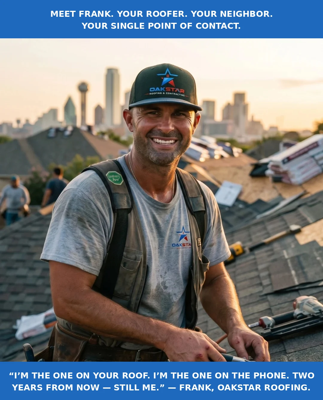Meet Frank — Your Roofer. Your Neighbor. Your Single Point of Contact.