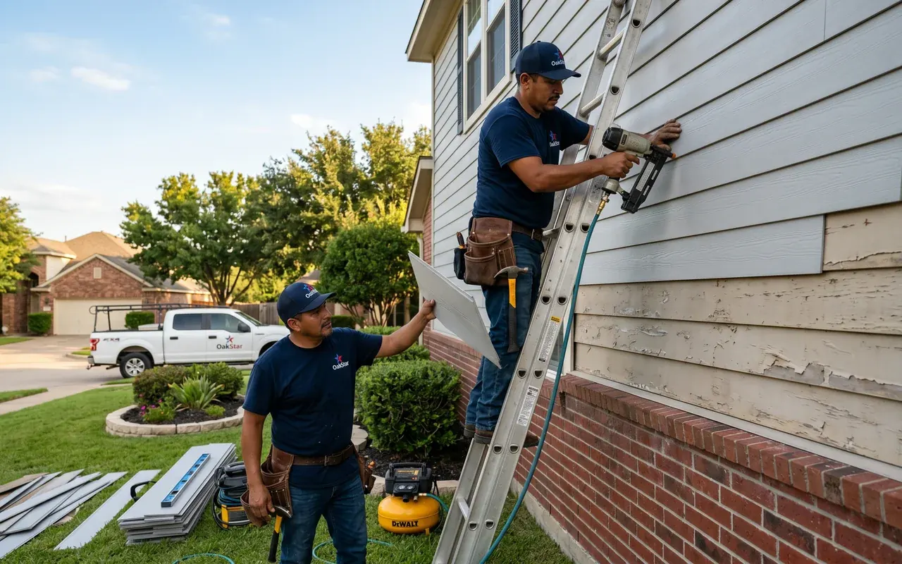 Storm-grade siding contractor in Trophy Club TX 76262 Tarrant County — hail-resistant siding installation by OakStar Roofing